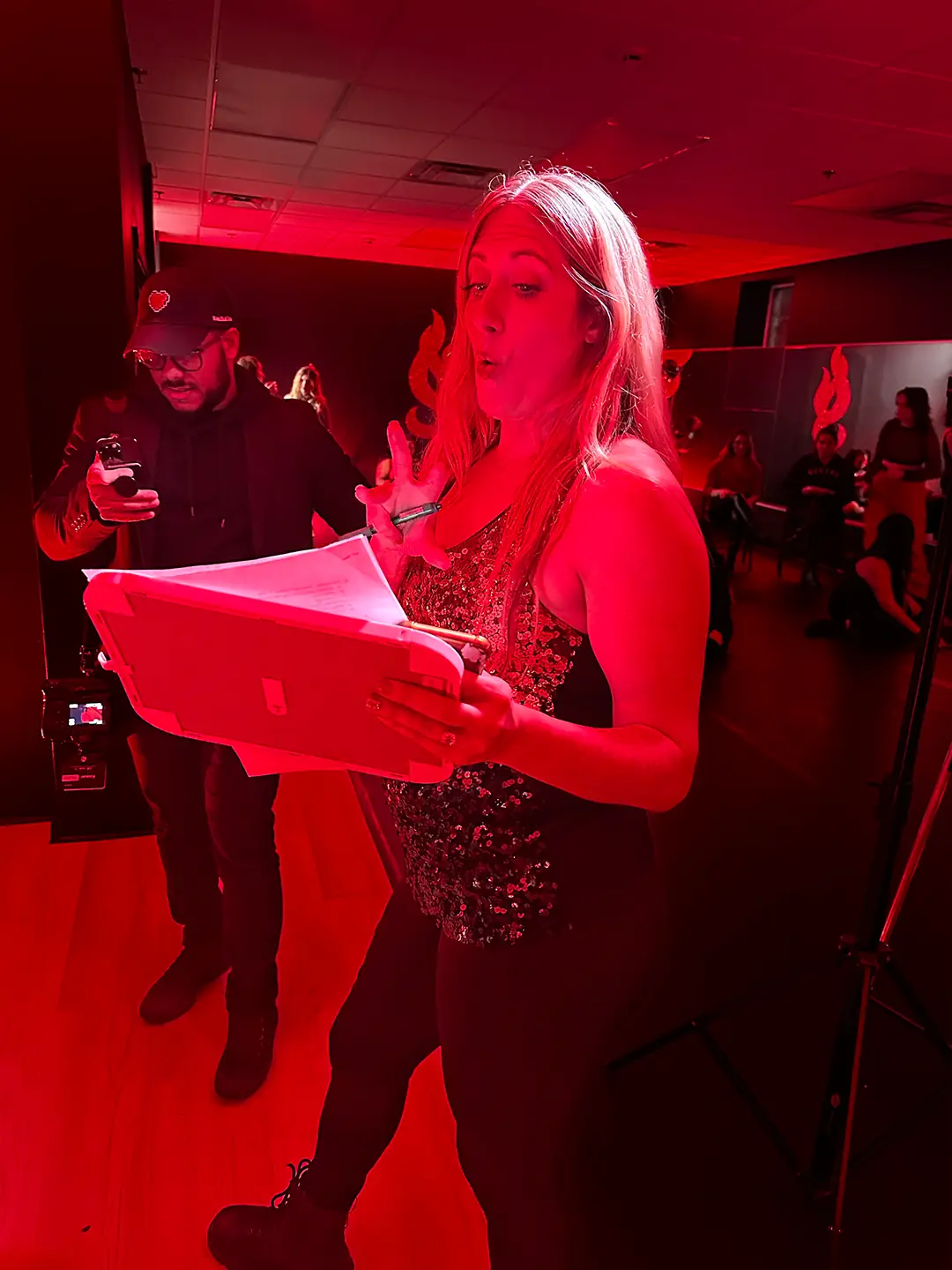 Directing a session at Saucy Studios